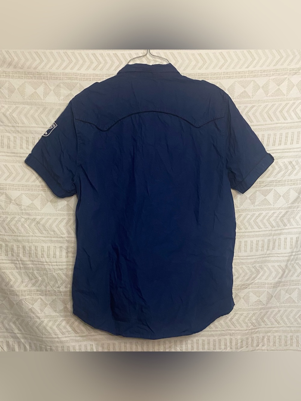 Guess Men's Short Sleeve Button Shirt - Navy